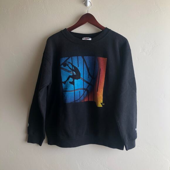 RARE Vintage Reebok Shaquille O'Neal Shaq Black Basketball Pullover Sweatshirt